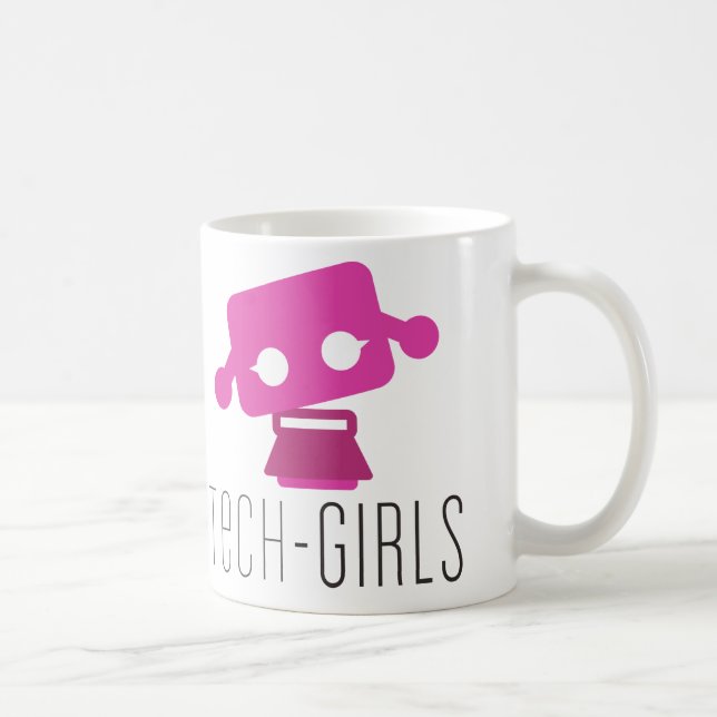 Techflickamuggen med lilor pricker kaffemugg (Höger)