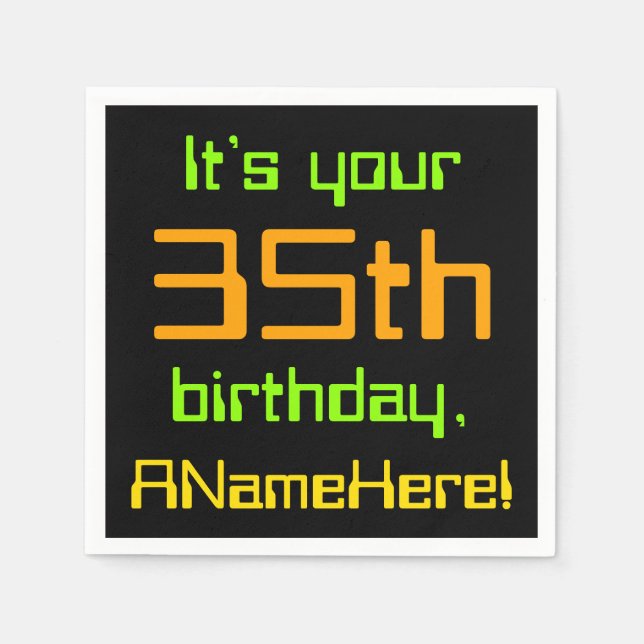 Techie 35e Birthday Papper Napkins Pappersservett (Framsidan)