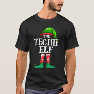 Techie Elf Matching Family Group jul Party P T Shirt
