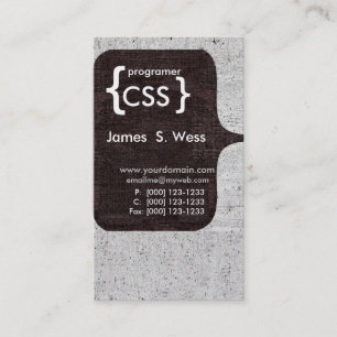 Techie modern CSS datorprogramvarabärare Visitkort