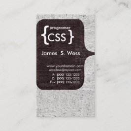 Techie modern CSS datorprogramvarabärare Visitkort