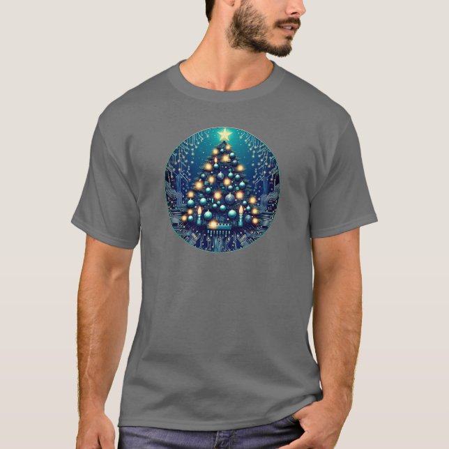 Techmas Träd: Circuit Helgdag Glow T Shirt (Framsida)