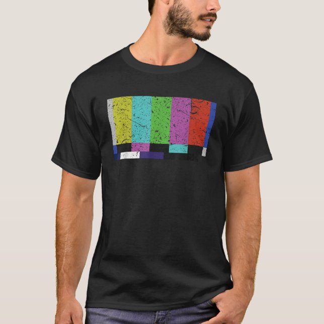 Technical Analog No Signal Screen Retro Television T Shirt (Framsida)