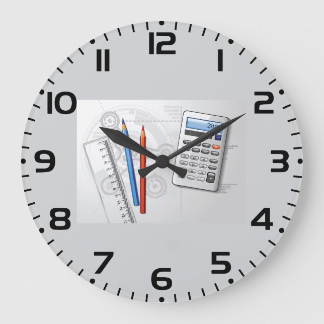 Technical Drawing Office Supplies Stor Klocka (Framsida)