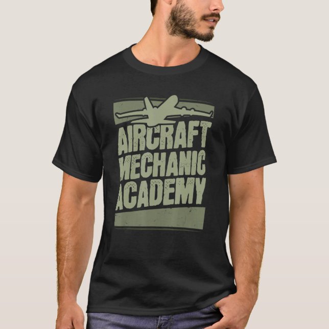 Technician Academy Engineer  Aircraft Mechanic T Shirt (Framsida)