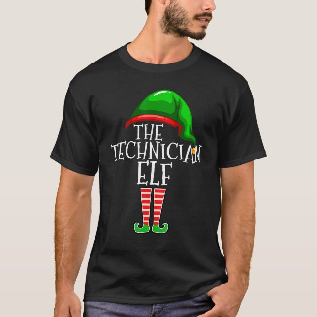 Technician Elf   Family Matching Group Christmas   T Shirt (Framsida)