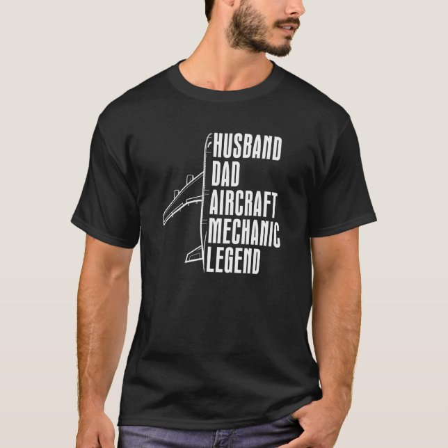 Technician Husband Dad   Engineer Aircraft Mechani T Shirt (Framsida)