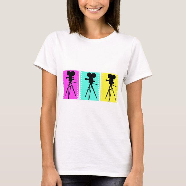 Technicolorkamerakvinna T-tröja Tee Shirt (Framsida)