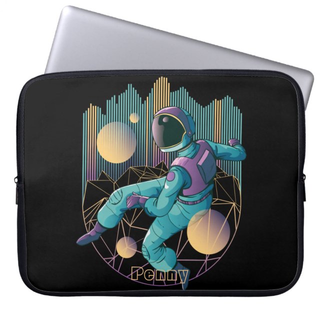 Techno Astronaut Illustration Laptop Fodral (Framsidan)