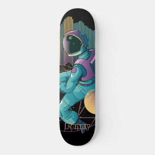 Techno Astronaut Illustration Mini Skateboard Bräda 18,5 Cm
