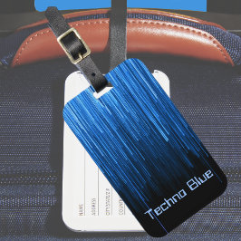 Techno Blue High-tech Cyberspace-Personlig Bagagebricka