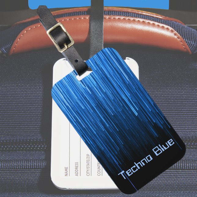 Techno Blue High-tech Cyberspace-Personlig Bagagebricka (Skapare uppladdad)