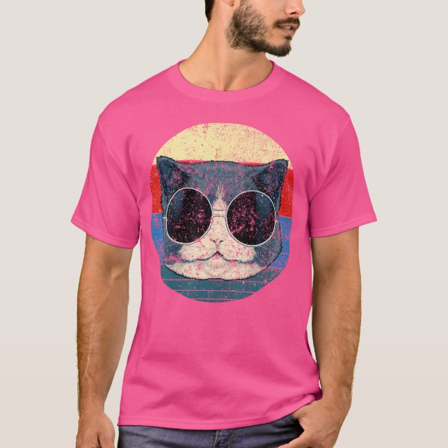 Techno Cat Dub Step Electro Music Synthesizer T Shirt (Framsida)