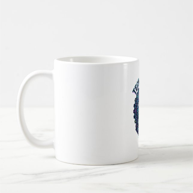 Techno Cyber Katt Rolig Katt Älskar Design - Techn Kaffemugg (Vänster)