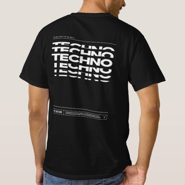 Techno Dance Culture DJ Rave T-shirt-Mörk T Shirt (Baksida)