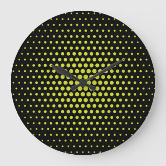 Techno dots Modern Black Grönt Stor Klocka