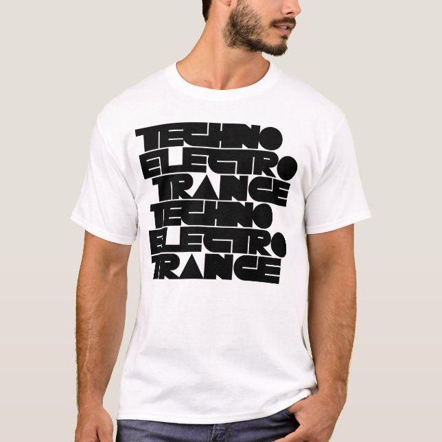 Techno Electro Trance-musik T Shirt (Framsida)