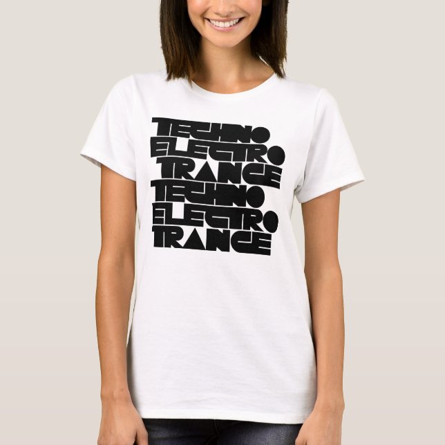 Techno Electro Trance-musik T Shirt (Framsida)