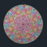 Techno Färg Vintage Fractal Kaleidoscope Piltavla<br><div class="desc">Gör dagtid svalare med en färgstark funky,  en metall burk som är mörkare!</div>