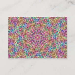 Techno Färg Vintage Fractal Kaleidoscope Visitkort
