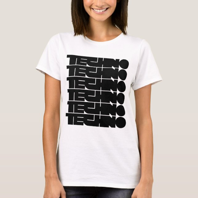 Techno fet stil logotyp design t shirt (Framsida)