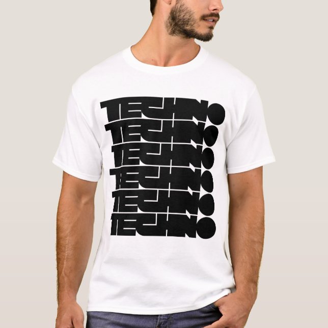 Techno fet stil logotyp design t shirt (Framsida)