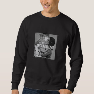 Techno Hoodie Techno T-Shirt Techno Cushion Rave Lång Ärmad Tröja