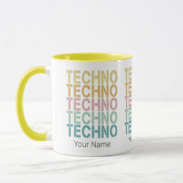 Techno House Retro Lettering Electro Vintage Rave Mugg