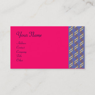 TECHNO INFINITE Guld Swirls in Blue,Rosa Fuchsia Visitkort