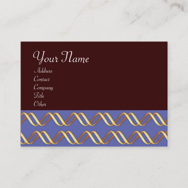 TECHNO INFINITITE Guld Swirls in Blue Brown Visitkort (Framsida)
