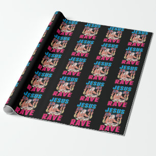 Techno Jesus Religion Retro Electronic Bass Music Presentpapper