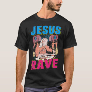 Techno Jesus Religion Retro Electronic Bass Music T Shirt