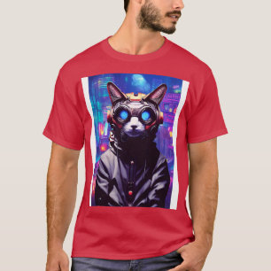 Techno-katt i Japan Neon City 3 T Shirt