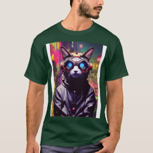 Techno-katt i Japan Neon City 5 T Shirt