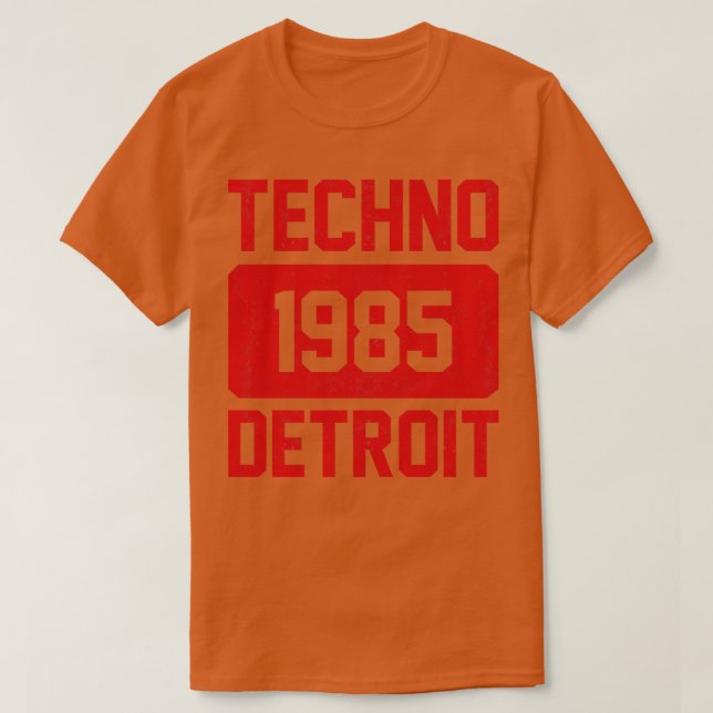 Techno Music 1985 Vintage T Shirt (Design framsida)