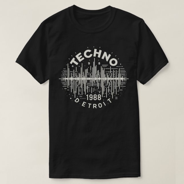 Techno Music 1988 T Shirt (Design framsida)
