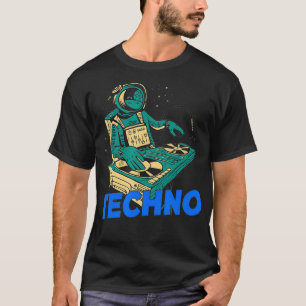 Techno Music Astronaut DJ Spaceman Disk Jockey T Shirt