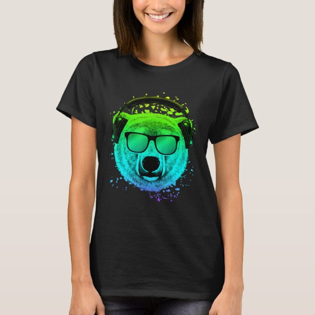 Techno Music Dj For Ravers Edm Psychedelic Polar B T Shirt (Framsida)
