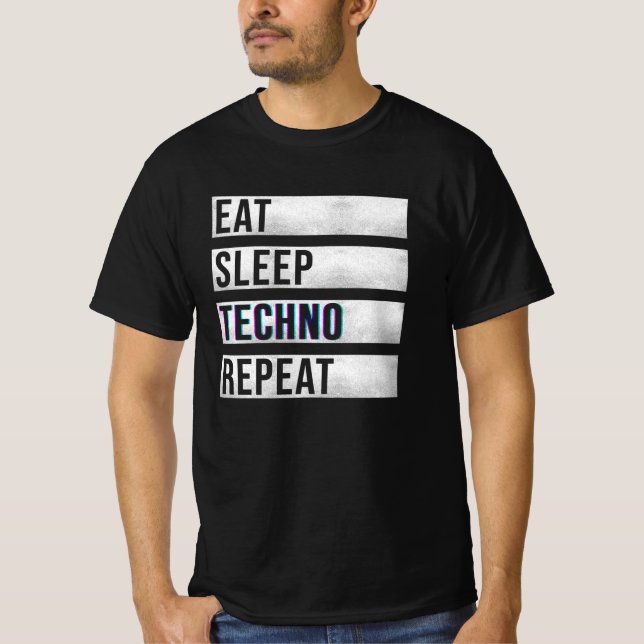 Techno Music Electro River T Shirt (Framsida)