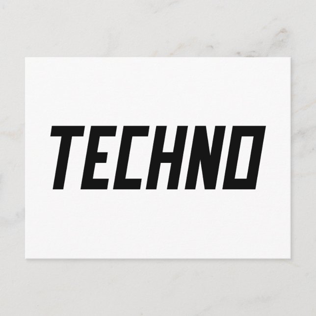 TECHNO Music Vykort (Framsida)