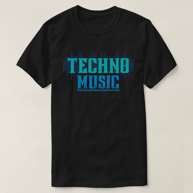 Techno Musik Neonfärger T Shirt (Design framsida)