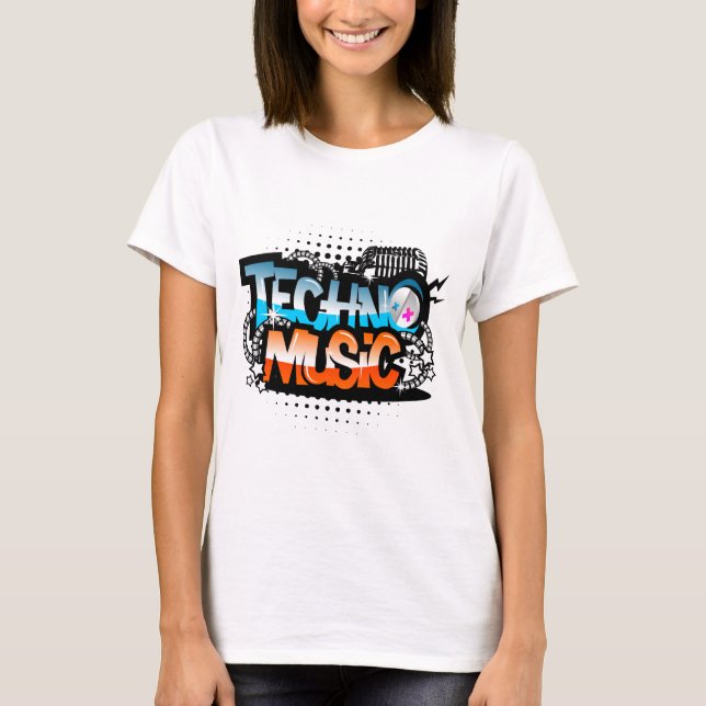 Techno musik t shirt (Framsida)