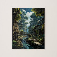 Techno-Organic City Daytime Bäck View