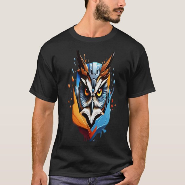 Techno owl t shirt (Framsida)