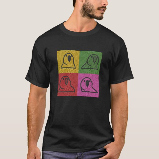 Techno Party Parrot Pop Art T Shirt (Framsida)