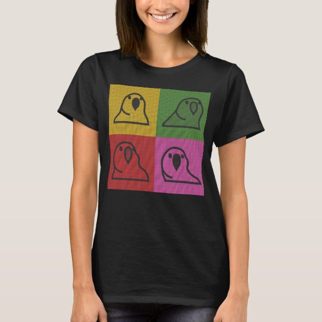Techno Party Parrot Pop Art TShirt T Shirt (Framsida)