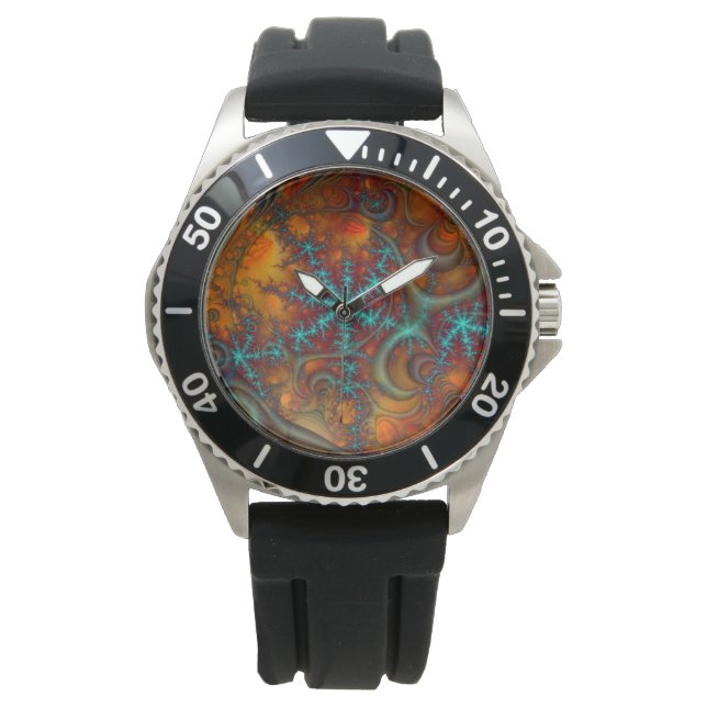 Techno Psychedelic Fractal Armbandsur (Framsida)