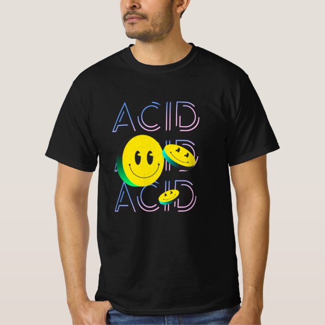 Techno Rave Acid Smile Party House Goa Resa T Shirt (Framsida)