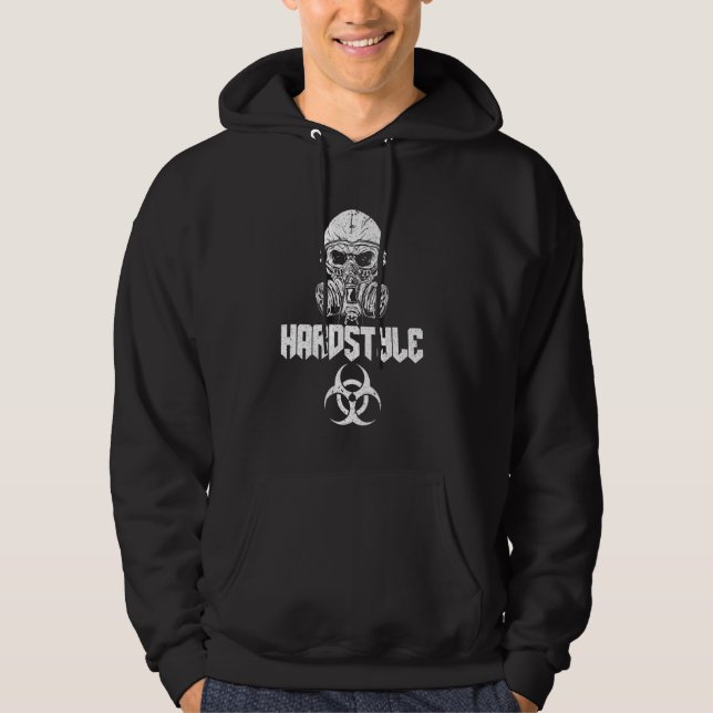Techno Rave Hardstyle Merch EDM Party Hardstyle Hoodie (Framsida)