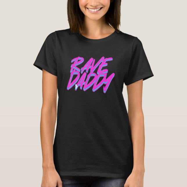 Techno Rave Manar Edm Rave pappa T Shirt (Framsida)